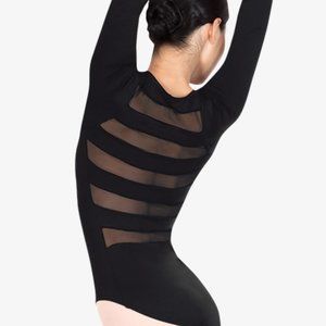 Natalie Dancewear Adult 3/4 Sleeve Striped Back Leotard